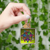 SHINY STAR MET COLORFUL GEMSTONES Gold Yellow Sleutelhanger (Hand)