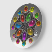 SHINY STAR MET KLORFUELE GEMSTONES GRIJS Wit Grote Klok (Hoek)