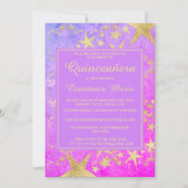 Shiny Stars Quinceanera Uitnodiging (Voorkant)