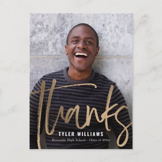 Shiny Strokes Modern Afstuderen Bedankt Briefkaart (Voorkant)