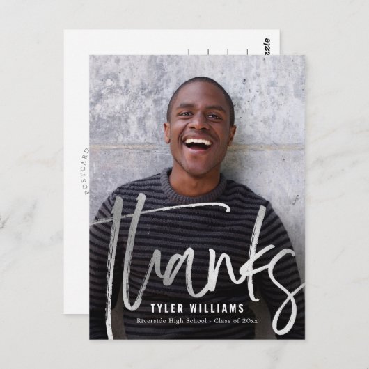 Shiny Strokes Modern Afstuderen Bedankt Briefkaart (Voorkant / Achterkant)