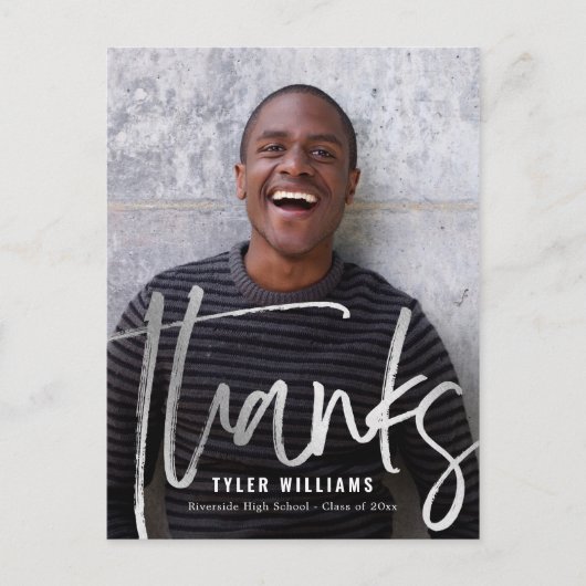 Shiny Strokes Modern Afstuderen Bedankt Briefkaart (Voorkant)