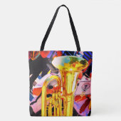 Shiny Tenor Tuba Brass Marching Band Music Tote Bag (Voorkant)