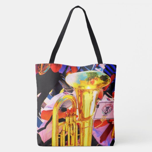 Shiny Tenor Tuba Brass Marching Band Music Tote Bag (Achterkant)