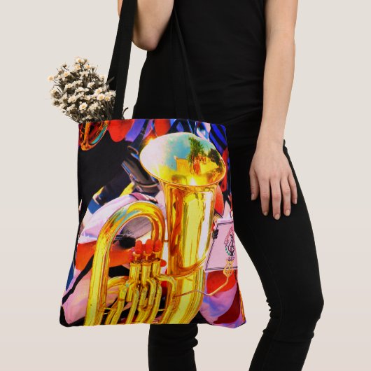 Shiny Tenor Tuba Brass Marching Band Music Tote Bag (Dichtbij)