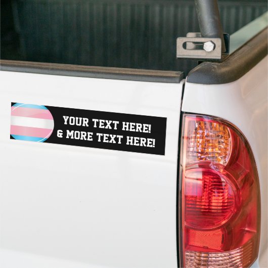 Shiny Transgender Pride Flag Bumpersticker (Op Truck)