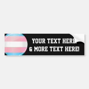 Shiny Transgender Pride Flag Bumpersticker