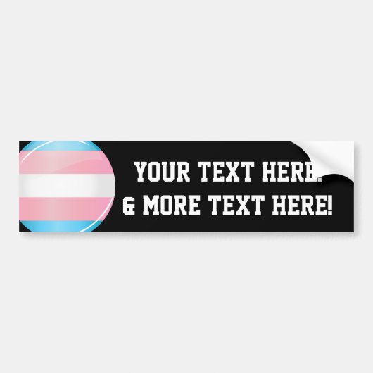 Shiny Transgender Pride Flag Bumpersticker (Voorkant)