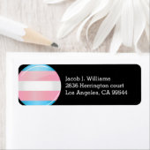 Shiny Transgender Pride Flag Etiket (Insitu)