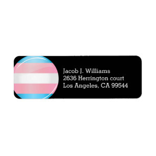 Shiny Transgender Pride Flag Etiket