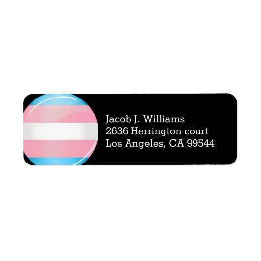 Shiny Transgender Pride Flag Etiket (Voorkant)