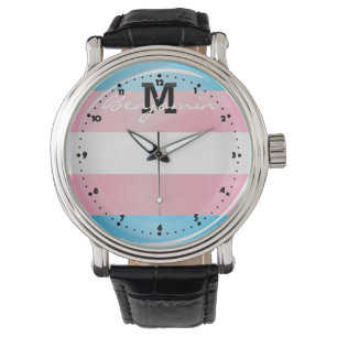 Shiny Transgender Pride Flag Horloge