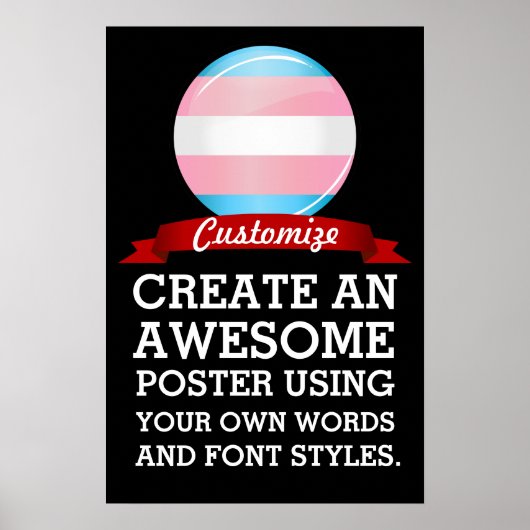 Shiny Transgender Pride Flag Poster (Voorkant)