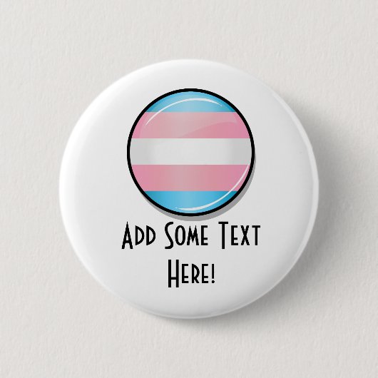 Shiny Transgender Pride Flag Ronde Button 5,7 Cm (Voorkant)
