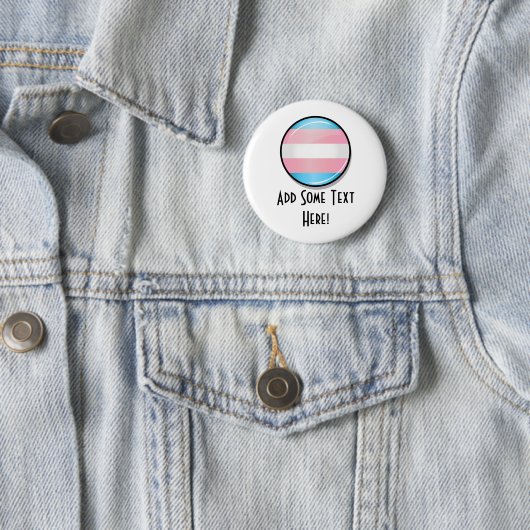 Shiny Transgender Pride Flag Ronde Button 5,7 Cm (In situ)