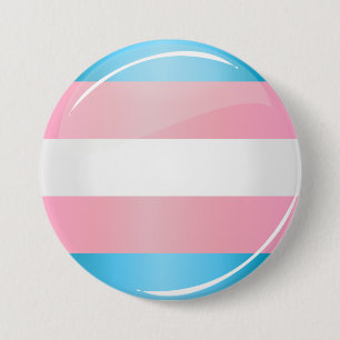 Shiny Transgender Pride Flag Ronde Button 7,6 Cm