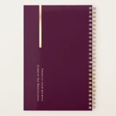 Shiny Vintage Burgundy Wine & Gold Non Dated Planner (Achterkant)