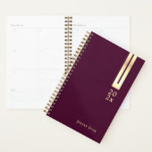 Shiny Vintage Burgundy Wine & Gold Non Dated Planner (Display)