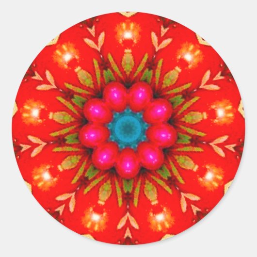 Shiny Vintage Kerstmis Jelly Fractal Ronde Sticker (Voorkant)