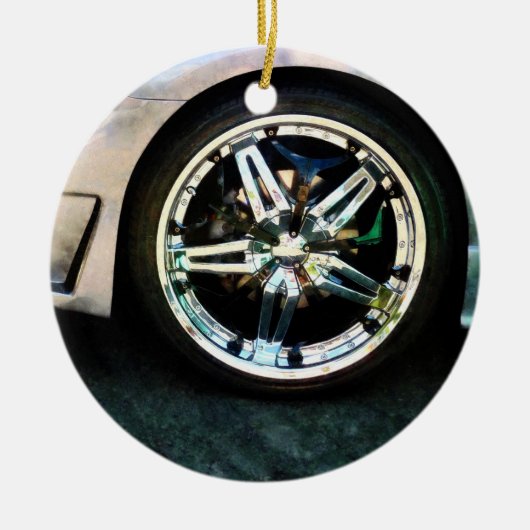 Shiny Wheels Keramisch Ornament (Voorkant)