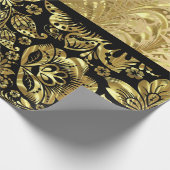 ShinyGold en zwarte Damaskers Cadeaupapier (Hoek)
