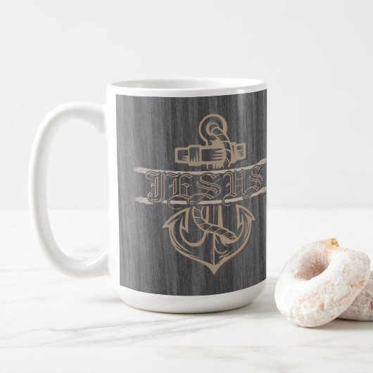 Ship Anchor and Rope roept Jezus uit Koffiemok (Met donut)