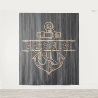 Ship Anchor and Rope roept Jezus uit Wandkleed