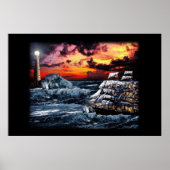Ship and Lighthouse Poster (Voorkant)