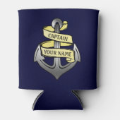 Ship Boat Captain Anchor Nautical Sea Custom Name Blikjeskoeler (Voorkant)