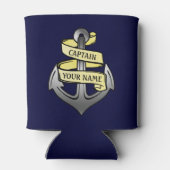 Ship Boat Captain Anchor Nautical Sea Custom Name Blikjeskoeler (Achterkant)