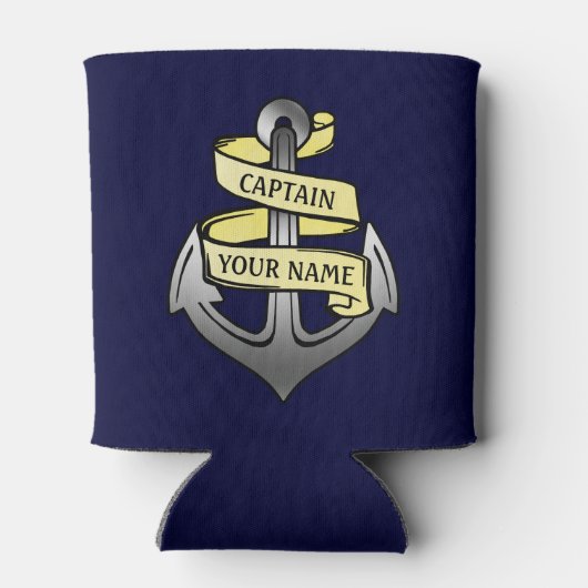 Ship Boat Captain Anchor Nautical Sea Custom Name Blikjeskoeler (Achterkant)