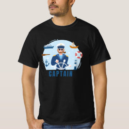 Ship Captain Design Aantrekkelijk Zwart Tshirt