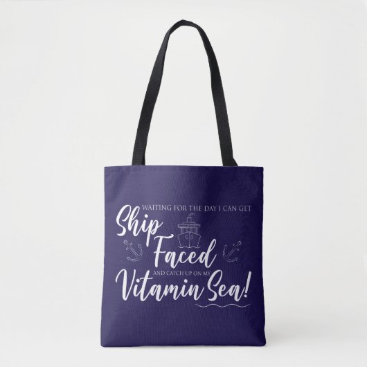 Ship Faced en Vitamine Zee Nautisch Tote Bag (Voorkant)