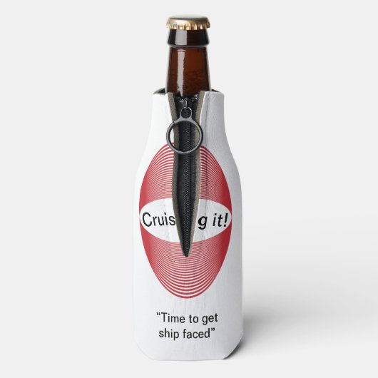 "Ship Faced" Koozie Fles Cooler (Fles Achterkant)