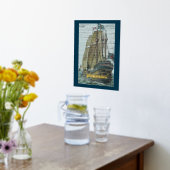 Ship Illustratie Wanderlust Thema Echt Folie Afdrukken (Laag (Keuken))