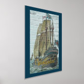 Ship Illustratie Wanderlust Thema Echt Folie Afdrukken (Laagn)