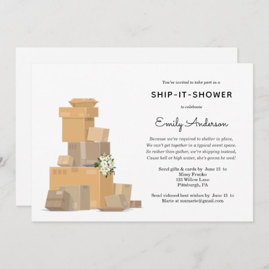 Ship IT Bridal Shower uitnodiging (Voorkant / Achterkant)