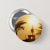 Ship Palm Trees Zon Foto Ronde Badge Button 5,7 Cm (Voorkant /achterkant)