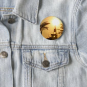 Ship Palm Trees Zon Foto Ronde Badge Ronde Button 5,7 Cm (In situ)