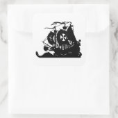 Ship Silhouette Vierkante Sticker (Tas)
