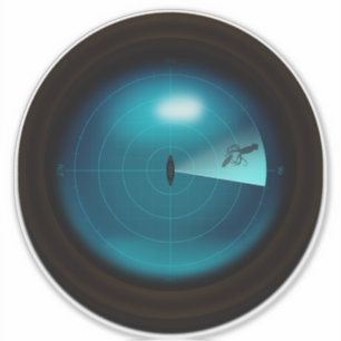 Ship Sonar Display Scherm Steampunk Reuzeninktvis Sticker