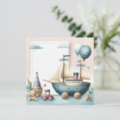 Ship speelgoed baby boy kaart (Staand voorkant)