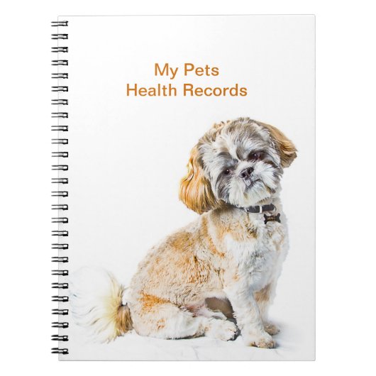 Ship Tzu Dog Pet Health Record notebook Notitieboek (Voorkant)