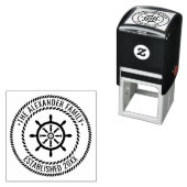 Ship Wheel Family Name Date Estd Rope Lijst Zelfinktende Stempel (In situ)