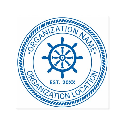 Ship Wheel Rope #2 Verzegelnaam Locatie Est Datum Zelfinktende Stempel (Design)