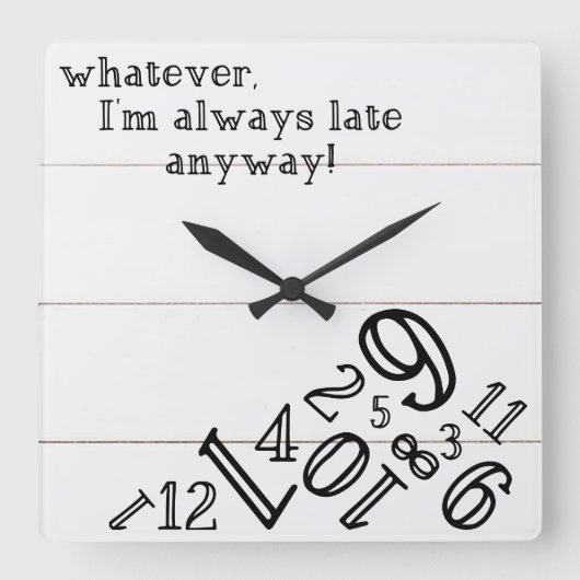 Shiplap Rustic Clock : Square Wall Clock Vierkante Klok (Voorkant)