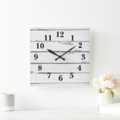 Shiplap Rustic Farmhouse Vierkante Klok (Huis)