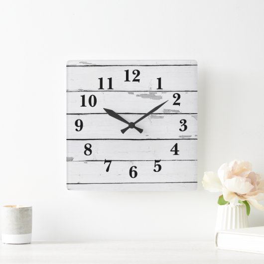 Shiplap Rustic Farmhouse Vierkante Klok (Huis)
