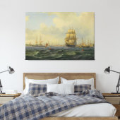 Shipping At Copenhagen Canvas Afdruk (Insitu (Slaapkamer))