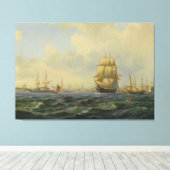 Shipping At Copenhagen Canvas Afdruk (Insitu (Houten vloer))